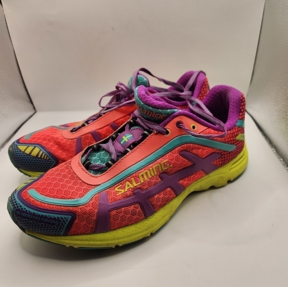 Salming d5 distance running women's shoes size 9 pink, purple